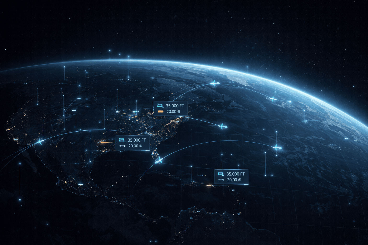 3D globe showing live aircraft positions tracked from raw radio signals
